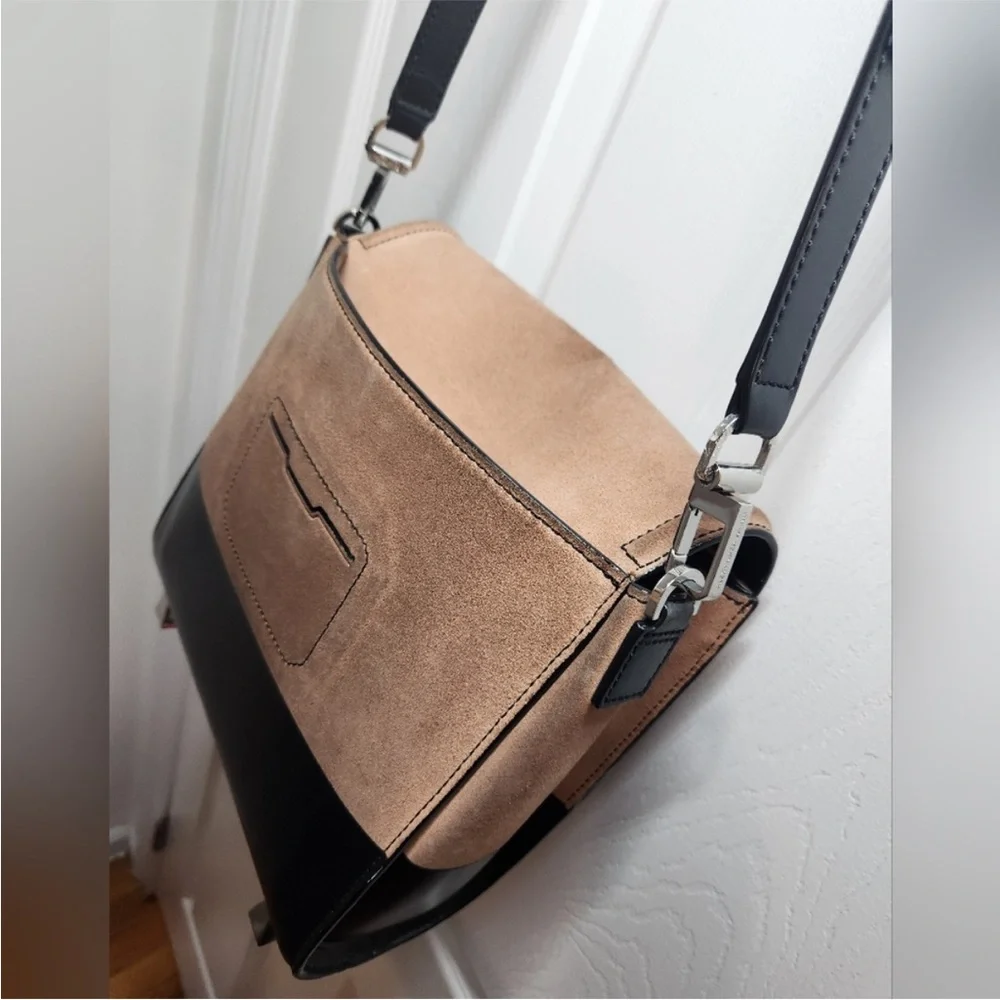 Alexander Wang Peach and Black Suede Crossbody Bag - Picture 8 of 12